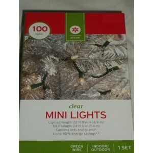 100 Clear Mini Christmas Lights Green Wire Wedding Indoor Outdoor Party Steady